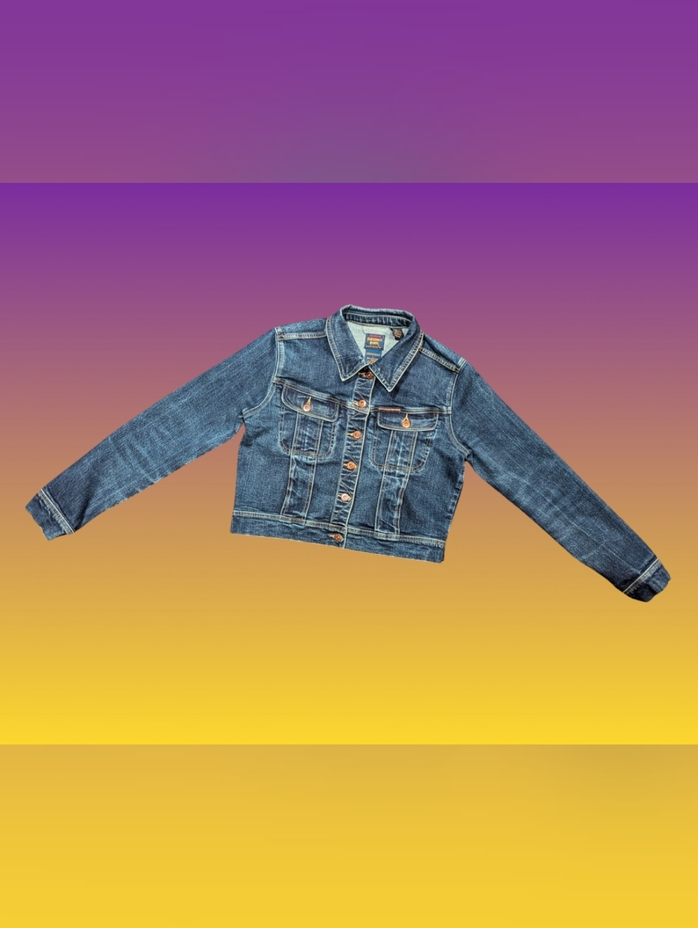 Handmade, Upcycled KISS Denim Jacket Size L for Women - Picture 4 of 4
